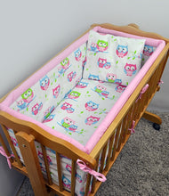 Load image into Gallery viewer, 6 Pcs Crib Bedding Set with Terry sheet + All-round Bumper 90x40 cm - Pattern - babycomfort.co.uk