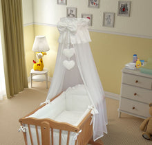 Load image into Gallery viewer, 9 Piece Crib Baby Bedding Set 90 x 40 cm Fits Swinging /Rocking Cradle - Heart - babycomfort.co.uk