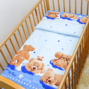 2 Pcs Kids Duvet Cover Pillowcase Bedding Set For Crib Pram Cot Bed 100% Cotton - babycomfort.co.uk