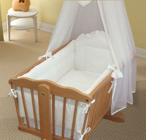 Deluxe Crib Bedding Accessories / Cradle Bumper Set, Canopy, Holder - babycomfort.co.uk