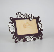 Load image into Gallery viewer, Baby, Wooden Photo Frame Custom Hand Made for Tabletop or Wall, Decorative Style, Gift idea