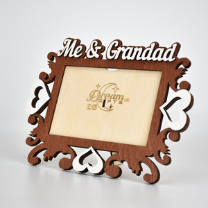 Me & Grandad Photo Frame Handmade Tabletop Wall Decorative Style Baby Gift Idea