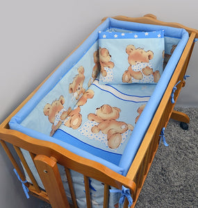 Cotton 5 Piece Crib Baby Bedding Set 90x40 Fits Rocking Cradle - Mika - babycomfort.co.uk
