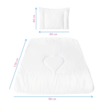 Load image into Gallery viewer, Quilted Duvet &amp; Pillow Set / Cot / Big Heart - babycomfort.co.uk