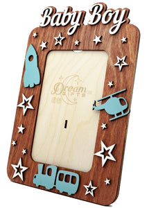 Baby Boy Wooden Photo Frame Handmade for Tabletop or Wall Decorative Gift Idea - babycomfort.co.uk