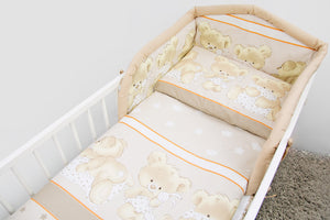 6 Piece pcs Baby Bedding Set Nursery Bumper To Fit Cot 120x60 Cot Bed 140x70 - babycomfort.co.uk