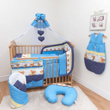 Load image into Gallery viewer, 12 Piece Cot Bedding Set with Padded Safety Bumper Fits Cot 120x60cm or Cot Bed 140x70cm - babycomfort.co.uk