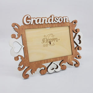 Grandson Photo Frame Handmade Tabletop or Wall Decorative Style Baby Gift Idea - babycomfort.co.uk