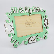 Load image into Gallery viewer, Me &amp; My Sister Photo Frame Handmade Tabletop Wall Decorative Baby Gift Idea