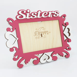 Sisters Photo Frame Handmade Tabletop Wall Decorative Style Baby Gift Idea