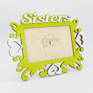 Sisters Photo Frame Handmade Tabletop Wall Decorative Style Baby Gift Idea