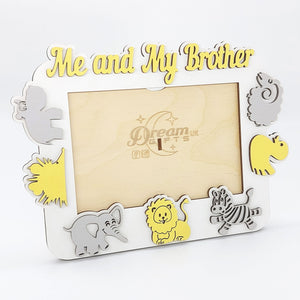 Me And My Brother Photo Frame Handmade Tabletop Wall Decorative Baby Gift Idea - babycomfort.co.uk
