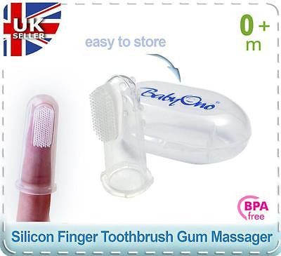 Newborn Toothbrush & Gum Massager / Silicon Finger Brush with Case - babycomfort.co.uk