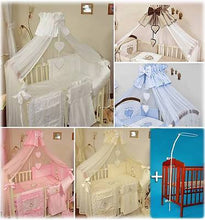 Load image into Gallery viewer, Crown Baby Canopy/ Drape/ Mosquito Net + Stand Large 480 cm For Cot Bed Heart - babycomfort.co.uk