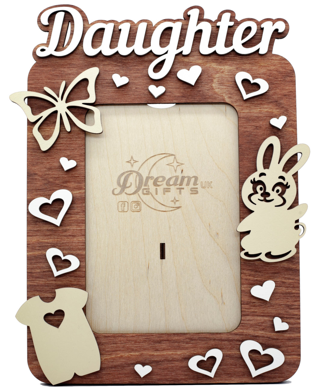 Daughter Baby Wooden Photo Frame Handmade for Tabletop Wall Decorative Gift - babycomfort.co.uk
