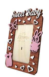 Sweet Baby Wooden Photo Frame Handmade for Tabletop or Wall Decorative Gift Idea - babycomfort.co.uk