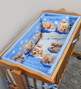 Cotton 5 Piece Crib Baby Bedding Set 90x40 Fits Rocking Cradle - babycomfort.co.uk