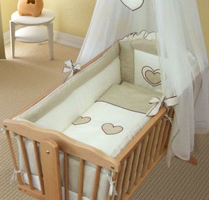 Crib All Round Bumper 260cm Long Covers 4 Sided of Cradle 90x40 cm Heart - babycomfort.co.uk