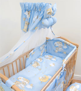7 Piece Nursery Cot Bedding Set / Pillowcase / Duvet Cover / Bumper / Canopy - babycomfort.co.uk