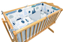 Load image into Gallery viewer, 6 Pcs Crib Bedding Set with Terry sheet + All-round Bumper 90x40 cm - Pattern - babycomfort.co.uk