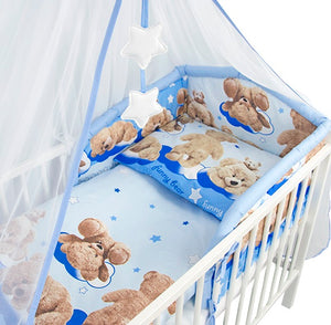 6 Piece pcs Baby Bedding Set Nursery Bumper To Fit Cot 120x60 Cot Bed 140x70 - babycomfort.co.uk
