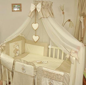 Stunning Baby Canopy Mosquito Net 480cm + Floor Stand Holder Fits Cot Bed Heart - babycomfort.co.uk