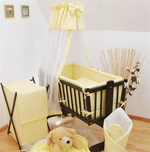 7 Piece Crib Baby Bedding Set 90x40 Canopy Fits Rocking/ Swinging Cradle - Plain - babycomfort.co.uk