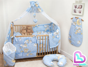 12 Piece Cot Bedding Set with Padded Safety Bumper Fits Cot 120x60cm or Cot Bed 140x70cm - babycomfort.co.uk