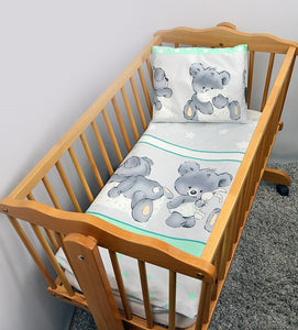 4 Pcs Crib Set 70x80 cm, Quilt & Pillow Covers - Mika - babycomfort.co.uk