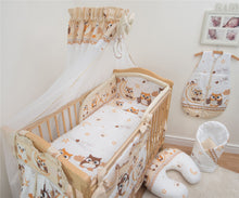 Load image into Gallery viewer, 10 Piece Baby Cot Bedding Set 140/120 Duvet Cover Cot Bed Safety Bumper Canopy - babycomfort.co.uk