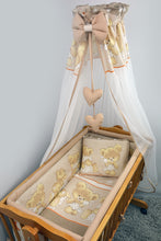 Load image into Gallery viewer, 7 Pcs Crib Bedding Set with All-round Bumper 90x40 cm, Canopy &amp; Bow - Mika - babycomfort.co.uk