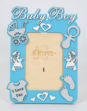 Load image into Gallery viewer, Baby Boy, DreamGifts Baby Wooden Photo Frame Custom Hand Made for Tabletop or Wall, Decorative Style, Gift idea