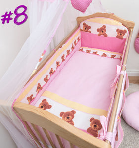 All Round Cot, Cot bed Bumper 4 Sided Pads with Pattern or Plain - babycomfort.co.uk