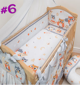 5 Piece Baby Bedding Set Nursery Cot Cot Bed Long All Round Padded Bumper - babycomfort.co.uk