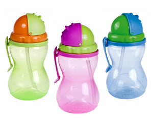 Baby Non-Spill Cup 370 ml Drinking Bottle with Straw - - babycomfort.co.uk
