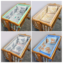 Load image into Gallery viewer, 7 Pcs Crib Bedding Set with All-round Bumper 90x40 cm, Canopy &amp; Bow - Mika - babycomfort.co.uk