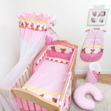 Load image into Gallery viewer, 10 Piece Baby Cot Bedding Set 140/120 Duvet Cover Cot Bed Safety Bumper Canopy - babycomfort.co.uk