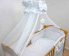 Load image into Gallery viewer, 8 Pcs Embroidered Set Baby Toddler Canopy Bedding Fits Cot / Cot Bed Moon - babycomfort.co.uk