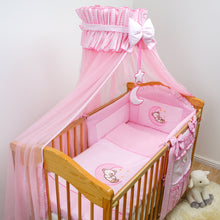 Load image into Gallery viewer, 8 Pcs Embroidered Set Baby Toddler Canopy Bedding Fits Cot / Cot Bed Moon - babycomfort.co.uk