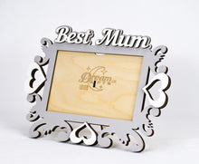 Load image into Gallery viewer, Best Mum Photo Frame Handmade Tabletop Wall Decorative Hearts Style Gift Idea
