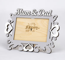 Load image into Gallery viewer, Mum &amp; Dad Hand Made Wooden Photo Frame For Tabletop or Wall Decorative Style Baby Gift Idea