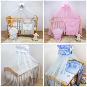 15 Pcs Baby Bedding Set Cot Tidy Sleeping Wrap Fits Cot Cot Bed Hearts - babycomfort.co.uk