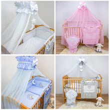 Load image into Gallery viewer, STUNNING COT COT BED BEDDING SET 3 10 15 PIECE DUVET BUMPER CANOPY HOLDER - babycomfort.co.uk