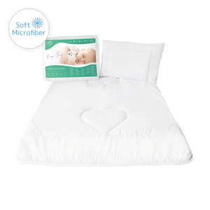 Quilted Duvet & Pillow Set / Crib, Cot, Cot Bed, Junior Bed / Big Heart - babycomfort.co.uk