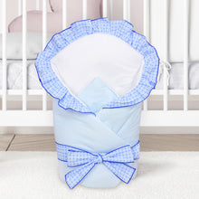 Load image into Gallery viewer, Newborn Baby Soft Swaddle Wrap 0-3 months / Swaddling Blanket / Duvet - Plain Check - babycomfort.co.uk