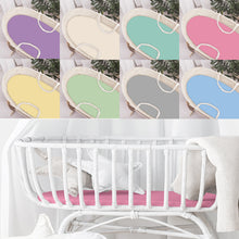 Load image into Gallery viewer, Baby Moses Basket Fitted Sheet / Jersey 100 % Cotton Oval Shape Sheet - babycomfort.co.uk