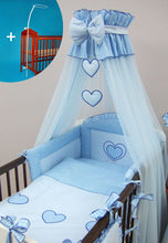 Load image into Gallery viewer, Crown Cot Canopy Mosquito Net + Rod Large Fits Nursery Cot Bed Bow &amp; Heart - babycomfort.co.uk