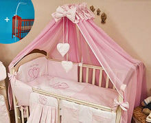 Load image into Gallery viewer, Crown Baby Canopy/ Drape/ Mosquito Net + Stand Large 480 cm For Cot Bed Heart - babycomfort.co.uk