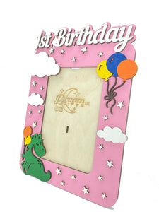 Hand Made Baby Wooden Photo Frame for Tabletop or Wall Decorative Gift - 1st Birthday - babycomfort.co.uk