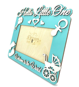 Hello Little One Baby Wooden Photo Frame Handmade for Tabletop or Wall Gift Idea - babycomfort.co.uk